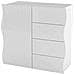 Credenza Giuseppe, Madia Da Cucina A 4 Ante E 1 Cassetto, Buffet Da Soggiorno, 100% Made In Italy, Cm 90x40h81, Bianco Lucido - Foto miniatura 2