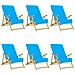 Asciugamani Da Spiaggia 6 Pz Turchese 60x135 Cm Tessuto 400 Gsm - Foto miniatura 2