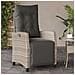 Sedia Reclinabile Giardino Poggiapiedi Grigio Chiaro Polyrattan - Foto miniatura 3