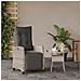 Sedia Reclinabile Giardino Poggiapiedi Grigio Chiaro Polyrattan - Foto miniatura 7