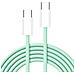Cavo Dati E Ricarica Pd60w 3a C263 Usb-c To Usb-c Fast Charge 60w 1m Green Per Smartphone Tablet - Foto miniatura 3