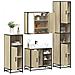 Set Mobili Da Bagno 4 Pz Rovere Sonoma In Legno Multistrato - Foto miniatura 1