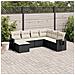 Set Divani Da Giardino Con Cuscini 7pz Nero Polyrattan - Foto miniatura 3