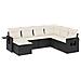 Set Divani Da Giardino Con Cuscini 7pz Nero Polyrattan - Foto miniatura 1