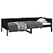 Lusso Casadino -  Dormeuse Nera In Legno Massello Di Pino 90x190 Cm - Foto miniatura 2