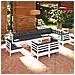 Lusso Casadino -  Set Divani Da Giardino 11 Pz Con Cuscini Bianchi Legno Di Pino - Foto miniatura 8