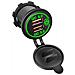 Caricabatterie Da Auto Doppio Qc3.0 Con Interruttore Black+green - Foto miniatura 1