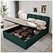Baltimore Baule Letto Cloud 140x190cm Velluto Verde - Foto miniatura 2