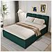 Baltimore Baule Letto Cloud 140x190cm Velluto Verde - Foto miniatura 5