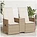 Divano Giardino Reclinabile 2 Posti Tavolino Beige Polyrattan - Foto miniatura 2