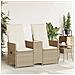 Divano Giardino Reclinabile 2 Posti Tavolino Beige Polyrattan - Foto miniatura 3