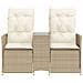 Divano Giardino Reclinabile 2 Posti Tavolino Beige Polyrattan - Foto miniatura 4