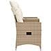 Divano Giardino Reclinabile 2 Posti Tavolino Beige Polyrattan - Foto miniatura 5