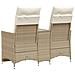 Divano Giardino Reclinabile 2 Posti Tavolino Beige Polyrattan - Foto miniatura 6