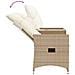 Divano Giardino Reclinabile 2 Posti Tavolino Beige Polyrattan - Foto miniatura 7