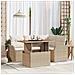 Set divani giardino 5 pezzi con cuscini beige in rattan sintetico e acacia, Divano giardino 2 posti con cuscini beige in rattan sintetico - Foto miniatura 2