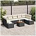 Set Divano da Giardino 8 Pezzi con Cuscini Nero Polyrattan Acacia - Foto miniatura 2