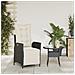 Sedia Reclinabile da Giardino con Poggiapiedi Nera Polyrattan - Foto miniatura 3