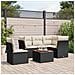 Set Divano da Giardino 6 pz con Cuscini Nero in Polyrattan - Foto miniatura 2