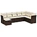 Set Divani da Giardino 8 pz con Cuscini Marrone in Polyrattan - Foto miniatura 1