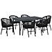 Set da Pranzo per Giardino 7 pcs Nero Poly Rattan - Foto miniatura 1