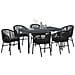 Set da Pranzo per Giardino 7 pcs Nero Poly Rattan - Foto miniatura 3