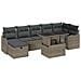 Set Divano da Giardino con cuscino 8 pcs Grigio Poly Rattan - Foto miniatura 1