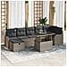Set Divano da Giardino con cuscino 8 pcs Grigio Poly Rattan - Foto miniatura 2
