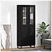 Credenza 2 pcs Rovere Nero Legno Stratificato e Vetro - Foto miniatura 2