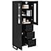 Credenza 2 pcs Rovere Nero Legno Stratificato e Vetro - Foto miniatura 3