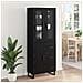 Credenza 2 pcs Rovere Nero Legno Stratificato e Vetro - Foto miniatura 4