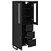 Credenza 2 pcs Rovere Nero Legno Stratificato e Vetro - Foto miniatura 5
