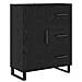 Credenza 2 pcs Rovere Nero Legno Stratificato e Vetro - Foto miniatura 6