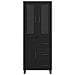 Credenza 2 pcs Rovere Nero Legno Stratificato e Vetro - Foto miniatura 8