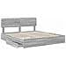 Letto con Contenitore con testiera Grigio Sonoma 180 x 200 cm - Foto miniatura 5