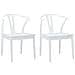 Sedia da pranzo 2 pcs Bianco e Bianco Legno di gomma solido - Foto miniatura 1