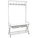 Mobile Da Ingresso Con Appendiabiti In Metallo Bianco 104x39x183h - Foto miniatura 1