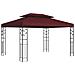 Gazebo 3,97 x 2,96 x 2,68 m Rosso Vino Poliestere e Acciaio - Foto miniatura 1