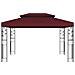 Gazebo 3,97 x 2,96 x 2,68 m Rosso Vino Poliestere e Acciaio - Foto miniatura 2