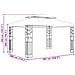 Gazebo 3,97 x 2,96 x 2,68 m Rosso Vino Poliestere e Acciaio - Foto miniatura 7