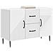 Credenza Bianco Lucido 89 x 34,5 x 60 cm Legno ingegnerizzato - Foto miniatura 2
