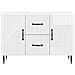 Credenza Bianco Lucido 89 x 34,5 x 60 cm Legno ingegnerizzato - Foto miniatura 4