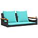 Panchina a Dondolo con Cuscini Nera 109x62x40 cm in Polyrattan - Foto miniatura 1