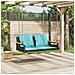 Panchina a Dondolo con Cuscini Nera 109x62x40 cm in Polyrattan - Foto miniatura 3