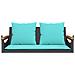 Panchina a Dondolo con Cuscini Nera 109x62x40 cm in Polyrattan - Foto miniatura 4