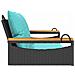 Panchina a Dondolo con Cuscini Nera 109x62x40 cm in Polyrattan - Foto miniatura 5