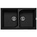 Lavello Ego 450 Granitek 86x50 cm 2 vasche Colore Nero 40 - Foto miniatura 1