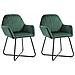 Sedie Da Pranzo 2 Pz Verdi In Velluto - Foto miniatura 1