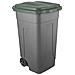 Bidone Carrellato Per Raccolta Differenziata Grigio 80 Litri - Fondo Grigio Con Coperchio Verde - Foto miniatura 1