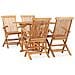 Set Da Pranzo Da Giardino 5 Pz Pieghevole In Massello Di Teak - Foto miniatura 1